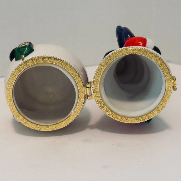 Christmas Snowman Hinged Box w/Tree and Scarf. 4.75" high x 2.5" wide Holiday - Picture 5 of 11